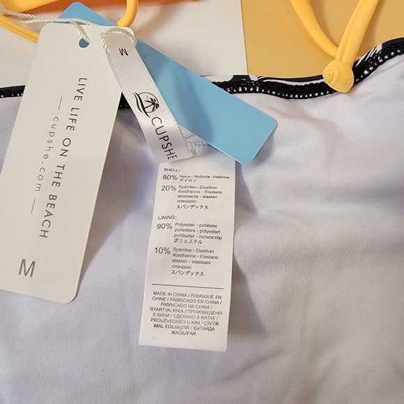 Cupshe Women's Leaves Print Two Piece Bikini Swimsuit Set V Neck Lace Up size M - Picture 13 of 15